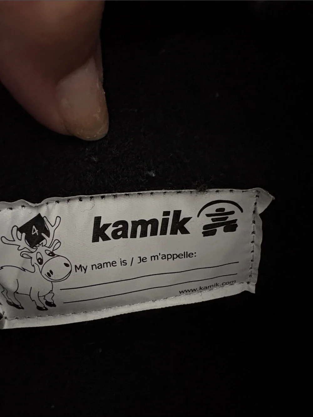 Kamik label inside